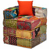 vidaXL 4-Seater Modular Pouffe Patchwork Fabric