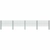 vidaXL Fence Panel with Posts Iron 694.5x80 cm Green