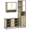 vidaXL 3 Piece Bathroom Furniture Set Sonoma Oak Engineered Wood