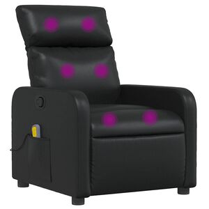 vidaXL Massage Recliner Chair Black Faux Leather