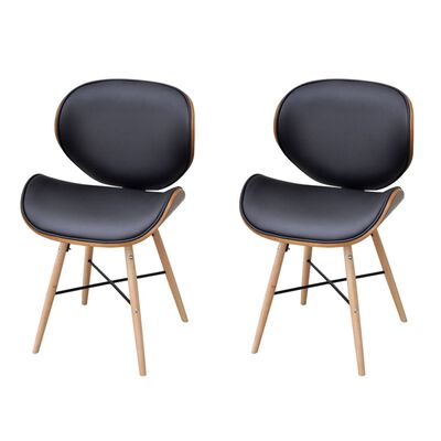 vidaXL Dining Chairs 2 pcs Bentwood and Faux Leather