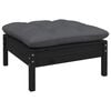 vidaXL 12 Piece Garden Lounge Set with Cushions Black Pinewood