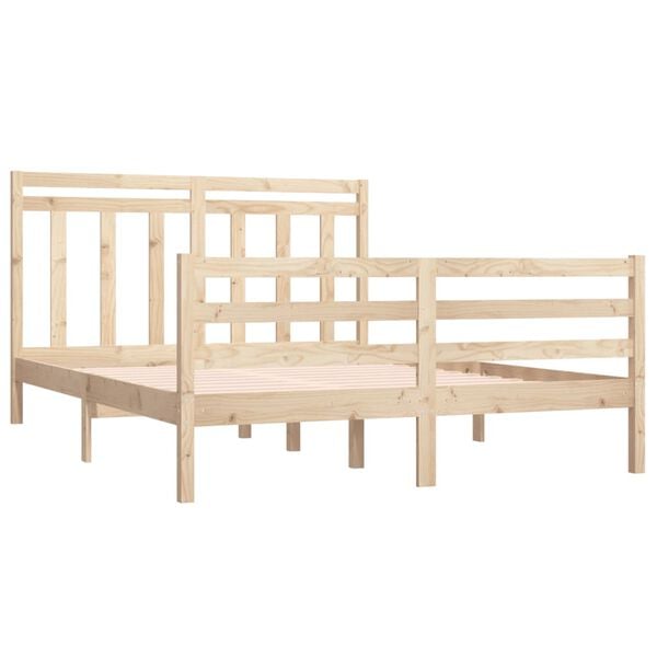 vidaXL Bed Frame without Mattress 150x200 cm King Size Solid Wood
