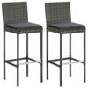 vidaXL 3 Piece Garden Bar Set with Cushions Grey