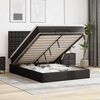vidaXL Ottoman Bed with Mattress & LEDs Black Queen Faux Leather