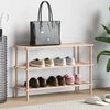 vidaXL 3-Tier Shoe Rack Solid Fir Wood
