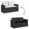 vidaXL 8 Piece Garden Sofa Set with Cushions Black Poly Rattan