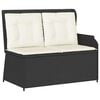 vidaXL Garden Bench with Cushion Black Poly rattan