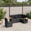 vidaXL 5 Piece Garden Sofa Set with Cushions Black Poly Rattan
