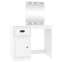vidaXL Dressing Table with LED White 90x50x132.5 cm Engineered Wood