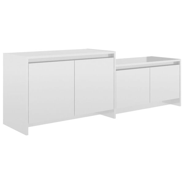 vidaXL TV Cabinet High Gloss White 146.5x35x50 cm Engineered Wood