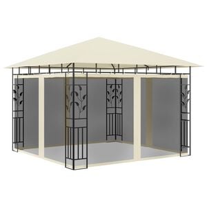 vidaXL Gazebo with Mosquito Net 3x3x2.73 m Cream 180 g/m&sup2;