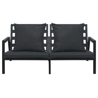 vidaXL 4 Piece Garden Lounge Set with Cushions Aluminium Dark Grey
