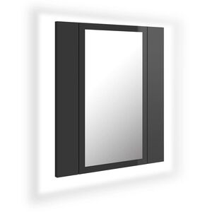vidaXL LED Mirror Cabinet | High gloss grey | Engineered wood, acrylic