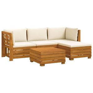 vidaXL 5 pcs Outdoor Sofa Set Solid Acacia Wood Brown