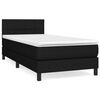 vidaXL Box Spring Bed with Mattress Black 106x203 cm King Single Size Fabric