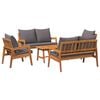 vidaXL Bistro Set with Cushion 5 pcs Brown Solid Acacia Wood
