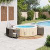 vidaXL Hot Tub Surround Grey Poly Rattan and Solid Wood Acacia