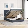 vidaXL Ottoman Bed with Mattresses & LEDs Dark Grey Queen Velvet