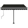 vidaXL Manual Retractable Awning with LED 350x250 cm Anthracite