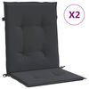 vidaXL Garden Lowback Chair Cushions 2 pcs Black 100x50x3 cm