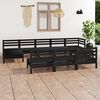 vidaXL 10 Piece Garden Lounge Set Black Solid Wood Pine