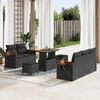 vidaXL Garden Sofa Set 8 pcs Black Poly Rattan and Powder-Coated Steel