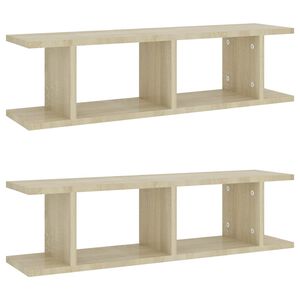 vidaXL Wall Shelf | Set of 2 | Sonoma oak | Engineered wood | Medium