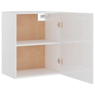 vidaXL Hanging Cabinets 2 pcs High Gloss White 50x31x60 cm Engineered Wood