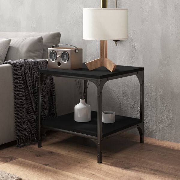 vidaXL Coffee Table Black 50x50x40 cm Engineered Wood