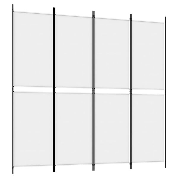 vidaXL 4-Panel Room Divider White 200x200 cm Fabric