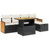 vidaXL 6 Piece Garden Sofa Set with Cushions Black Poly Rattan