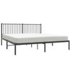 vidaXL Metal Bed Frame without Mattress with Headboard Black 180x200cm
