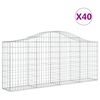 vidaXL Arched Gabion Baskets 40 pcs 200x30x80/100 cm Galvanised Iron