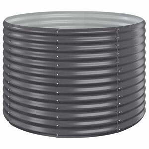 vidaXL Garden Raised Bed | Anthracite | Powder-coated steel | 100 cm diameter