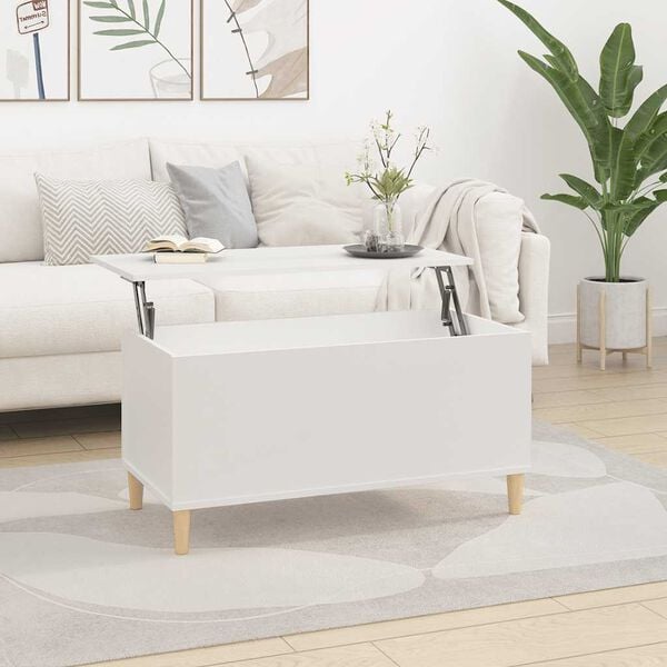 vidaXL Coffee Table White 90x44.5x45 cm Engineered Wood