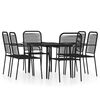vidaXL 7 Piece Garden Dining Set Black