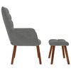 vidaXL Relaxing Chair with Stool Dark Grey Velvet
