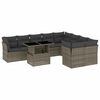vidaXL 10 Piece Garden Sofa Set with Cushions Grey Poly Rattan
