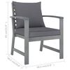 vidaXL 5 Piece Garden Lounge Set with Cushion Solid Acacia Wood Grey