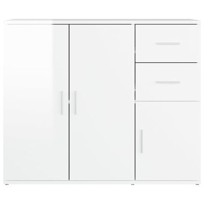 vidaXL Sideboard High Gloss White 91x29.5x75 cm Engineered Wood