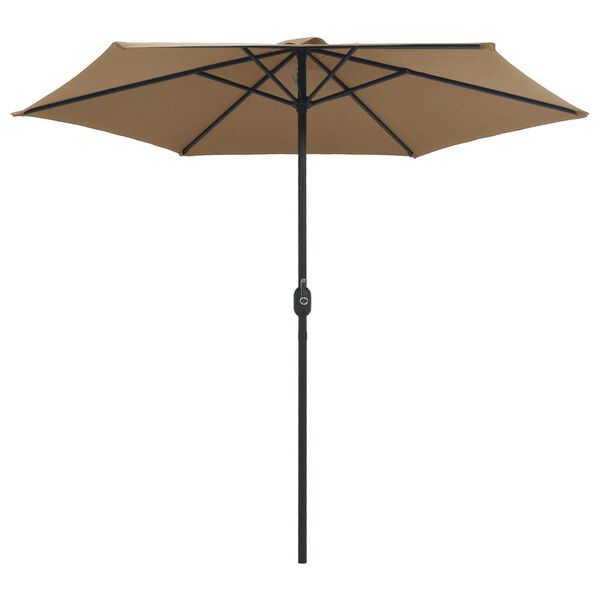 vidaXL Garden Parasol with Aluminium Pole 270x246 cm Taupe