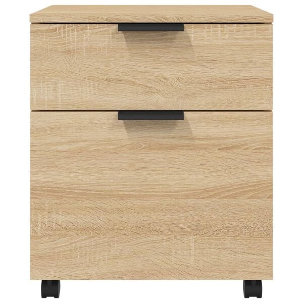 vidaXL Mobile File Cabinet with Wheels Sonoma Oak 45x38x54 cm Engineered Wood