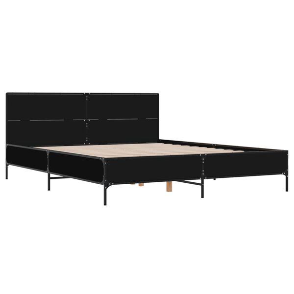 vidaXL Bed Frame without Mattress Black 135x190 cm Double