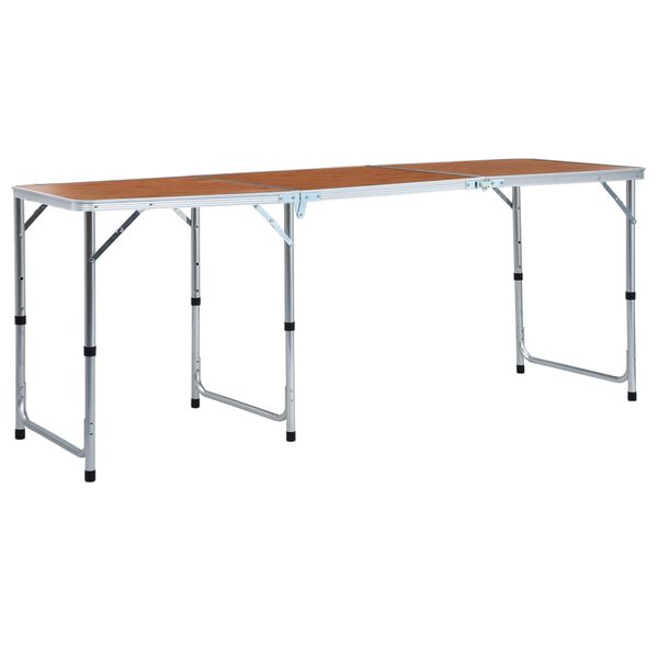 vidaXL Foldable Camping Table Aluminium 180x60 cm
