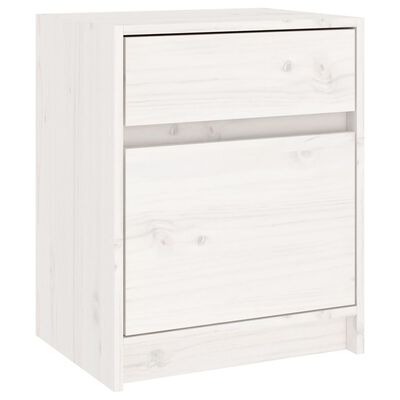 vidaXL Bedside Cabinet White 40x31x50 cm Solid Pinewood