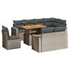 vidaXL 9 Piece Garden Sofa Set with Cushions Grey Poly Rattan
