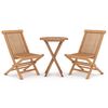 vidaXL 3 Piece Garden Dining Set Solid Wood Teak