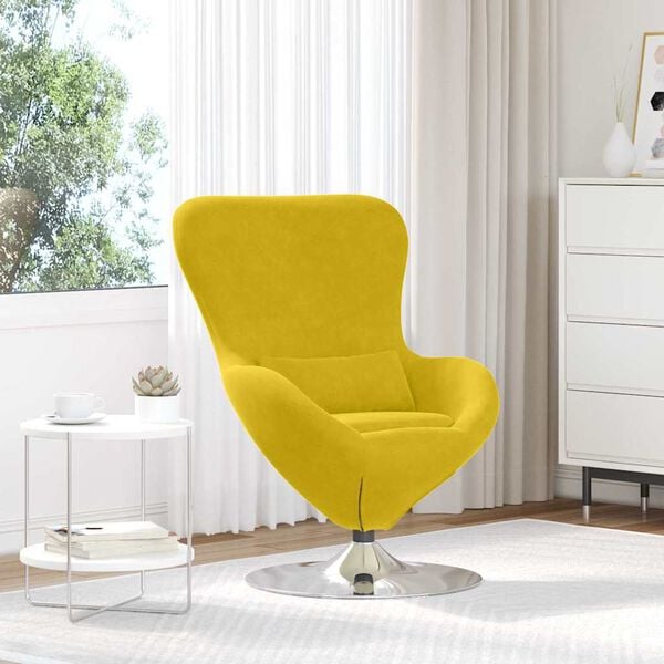 vidaXL Egg Chair Yellow Velvet