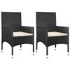 vidaXL 4 Piece Garden Lounge Set with Cushions Black Poly Rattan